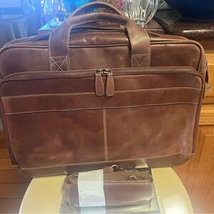 Brown Leather Messenger/Laptop Bag
